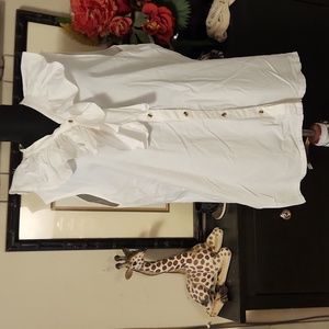 White Cotton Ruffled Blouse